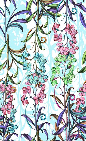 598155-欧美时尚竖条花卉