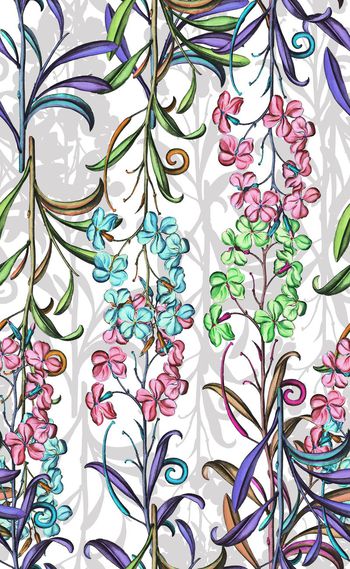 598157-欧美时尚竖条花卉