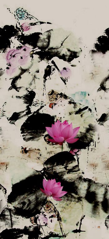 598158-女装数码荷花水墨组合3