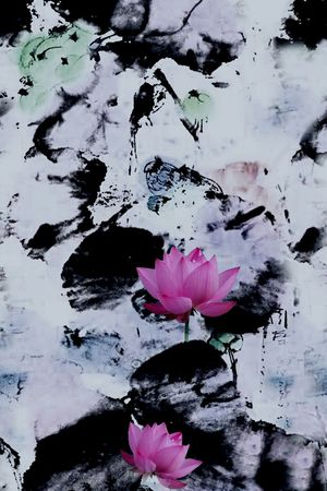 荷花印花华亿平台图片