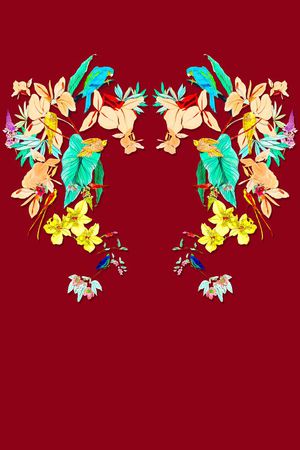 清新手绘花朵印花华亿平台图片