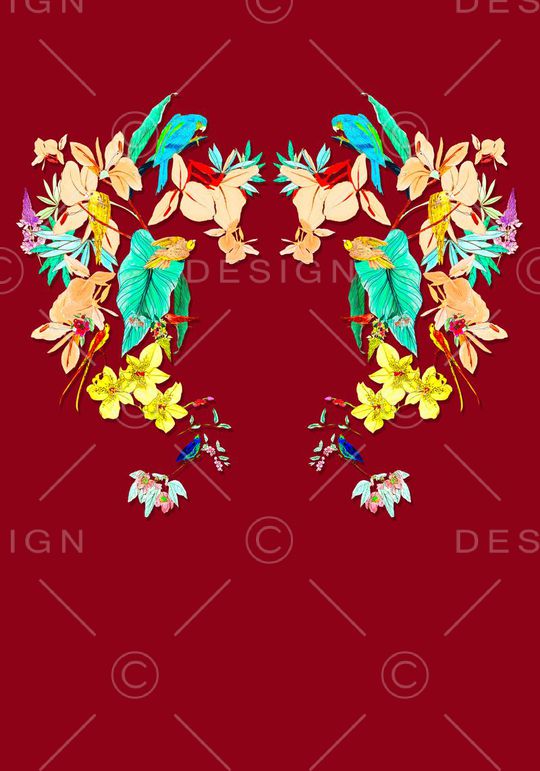 清新手绘花朵印花华亿平台图片