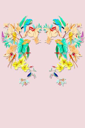 清新手绘花朵印花华亿平台图片