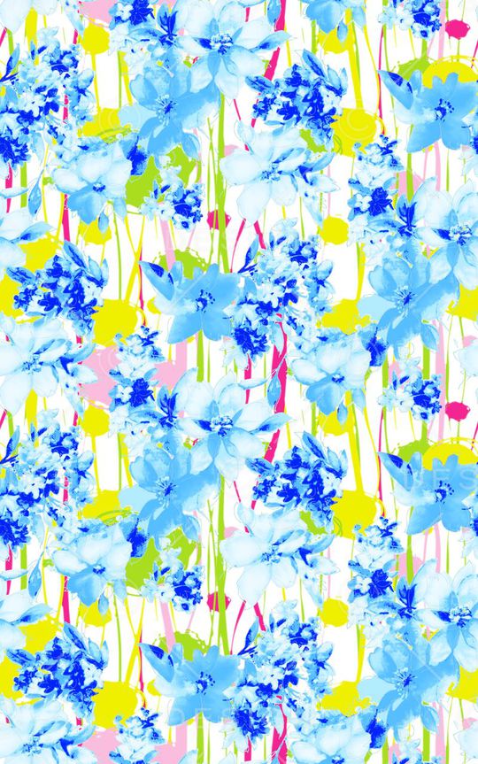 清新手绘花朵印花华亿平台图片