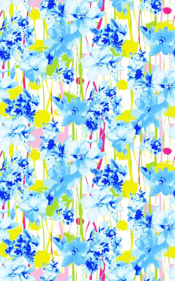 598307-手绘水彩大花朵 弯曲条纹大圆点底纹