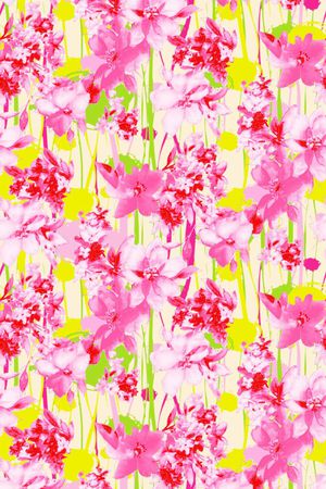 清新手绘花朵印花华亿平台图片