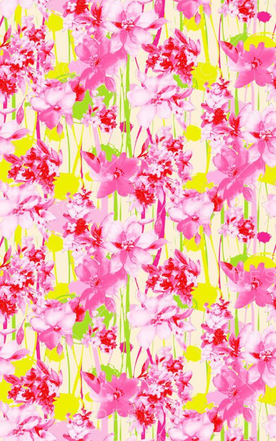 清新手绘花朵印花华亿平台图片