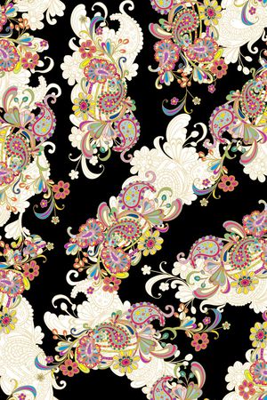 多彩腰果印花华亿平台图片