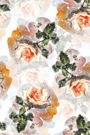 水彩花印花华亿平台图片