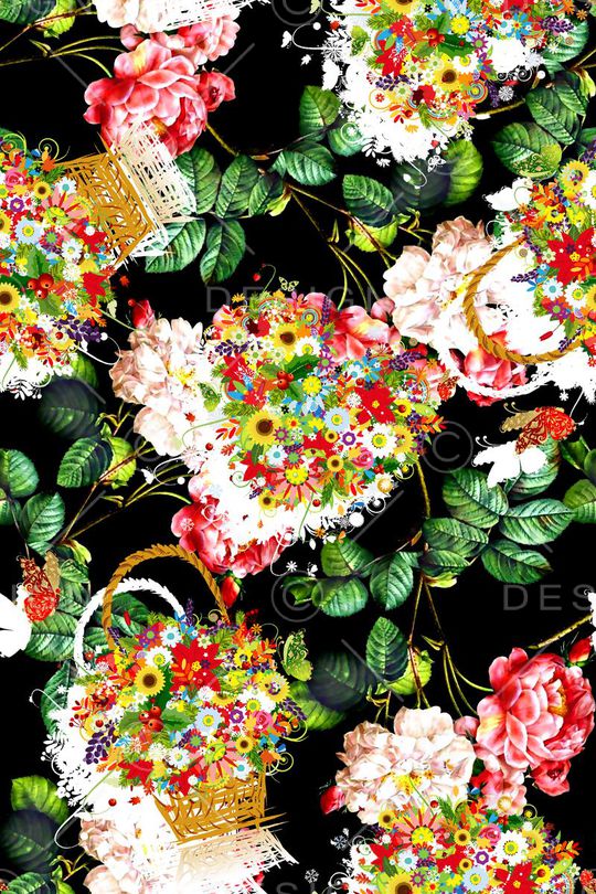 抽象几何清爽梦幻艺术平底立体手绘满版最新高清数码蕾丝民族中国风绣花珠宝肌理时尚潮

流大牌复古欧美风时尚女装印花华亿平台图片