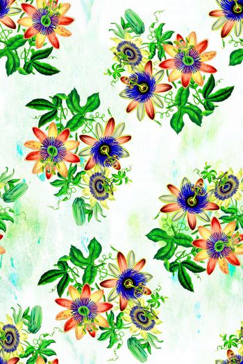 598391-复古水彩花卉服装