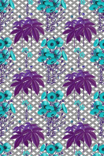 598397-方格田园花卉