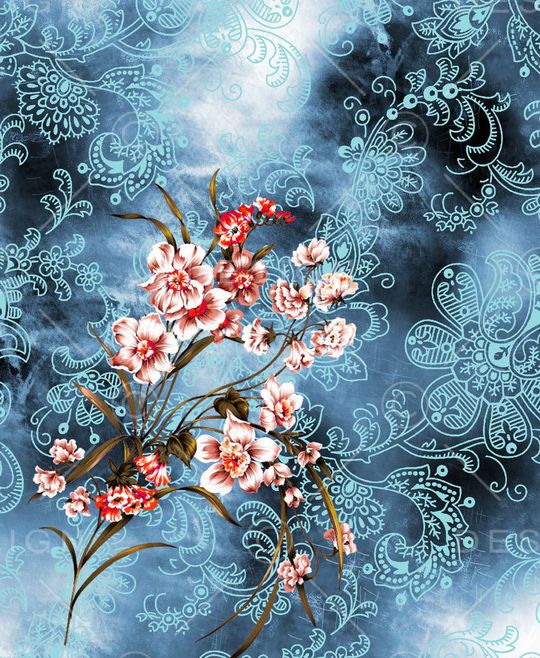 花卉印花华亿平台图片