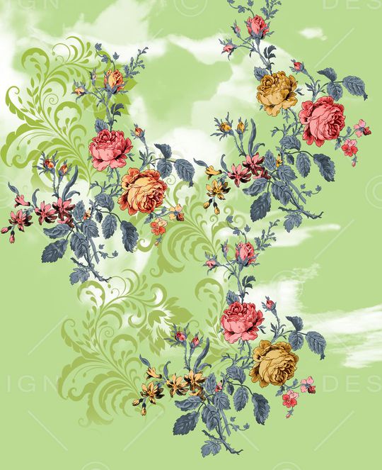 花卉印花华亿平台图片