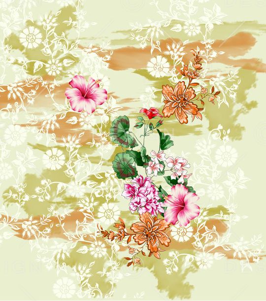 花卉印花华亿平台图片