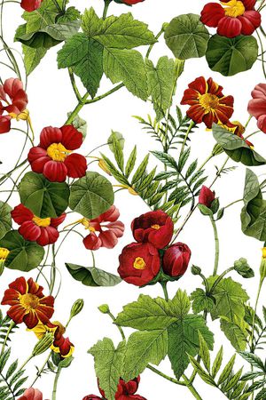 手绘花卉印花华亿平台图片