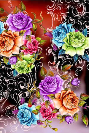 花卉印花华亿平台图片