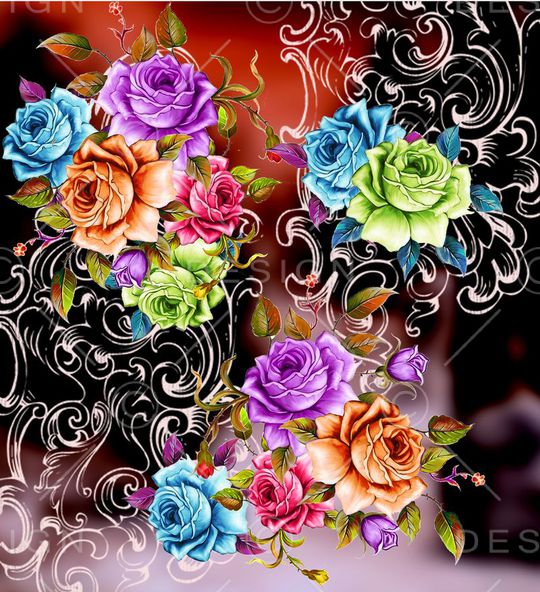 花卉印花华亿平台图片