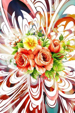 花卉印花华亿平台图片