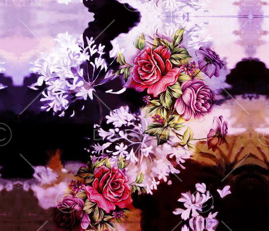 花卉印花华亿平台图片