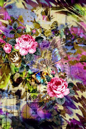 花卉印花华亿平台图片