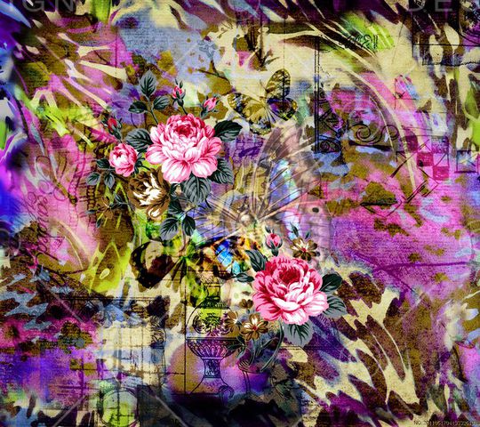 花卉印花华亿平台图片