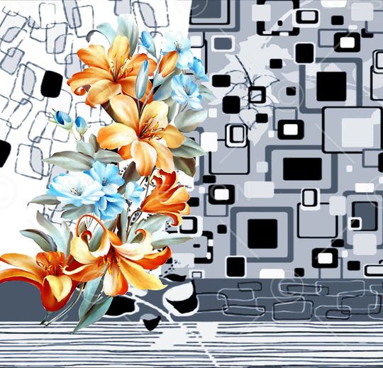 花卉印花华亿平台图片