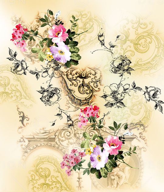 花卉印花华亿平台图片