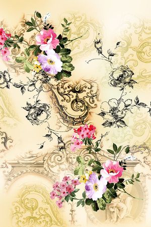 花卉印花华亿平台图片