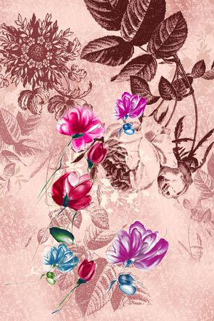 花卉印花华亿平台图片