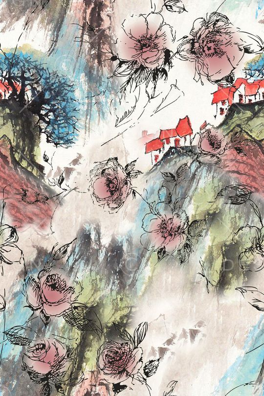 手绘印花华亿平台图片