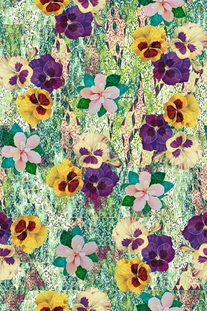 EDS-底纹花卉印花华亿平台图片