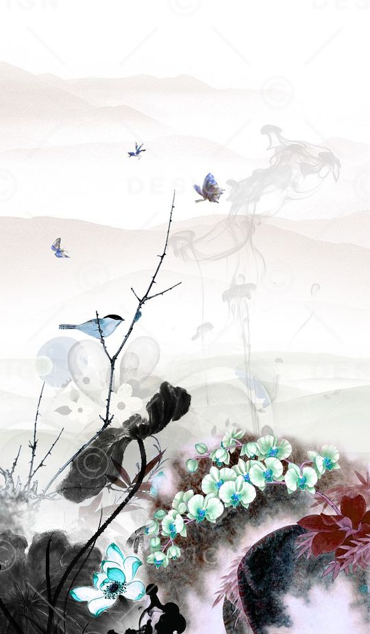 玉兰花印花华亿平台图片