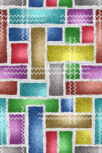 598915-时尚几何布艺拼贴系列