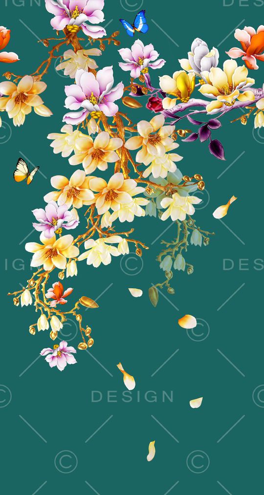 玉兰花印花华亿平台图片