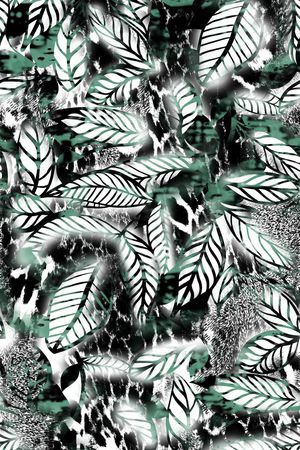 树叶花印花华亿平台图片