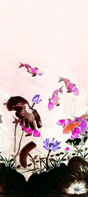 599048-定位水墨金鱼