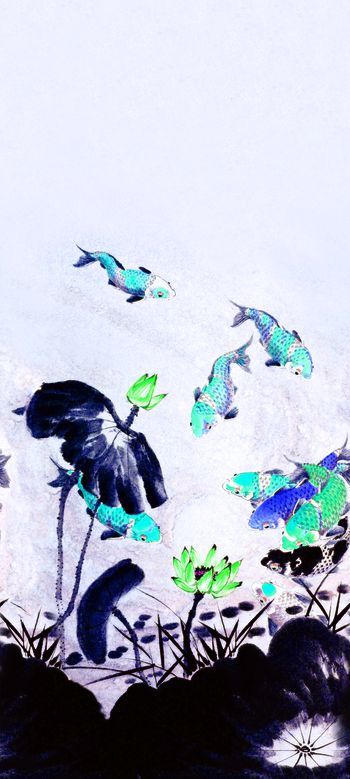 599051-定位水墨金鱼