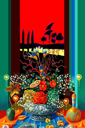 花卉印花华亿平台图片