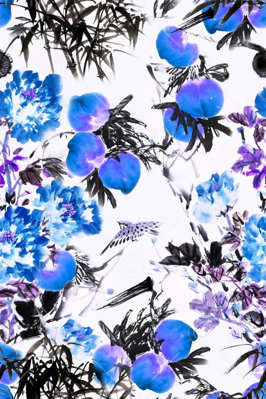 中国风重彩印花华亿平台图片