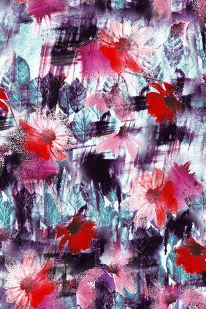 丝绸花卉印花华亿平台图片