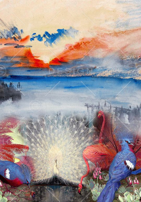 花鸟印花华亿平台图片