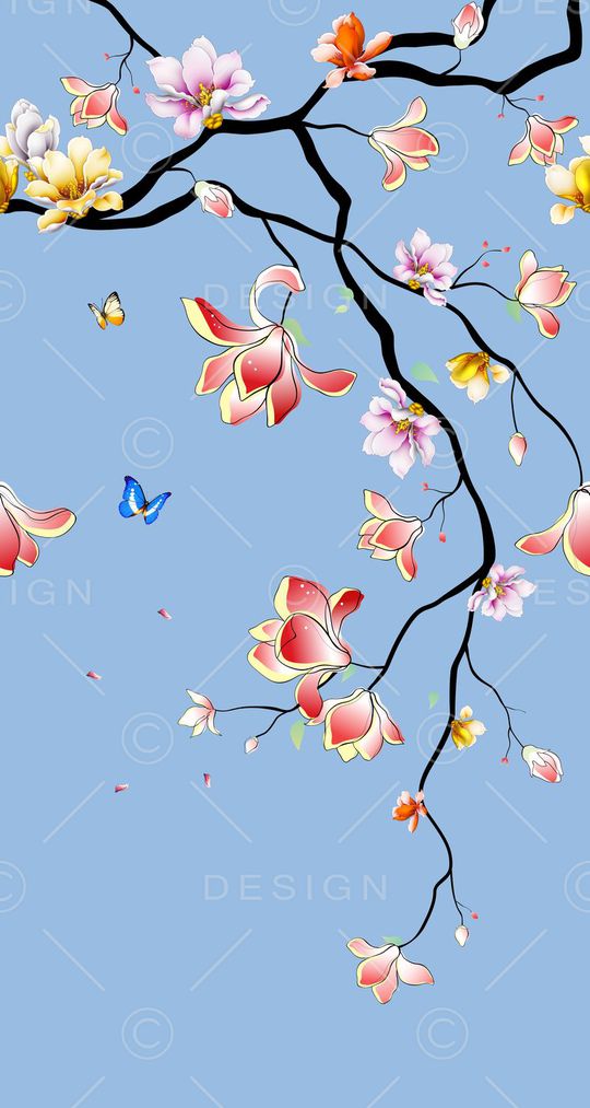 玉兰花印花华亿平台图片