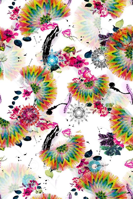 孔雀羽毛印花华亿平台图片