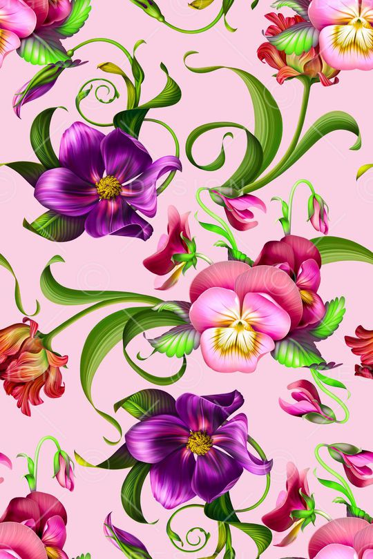 花卉印花华亿平台图片