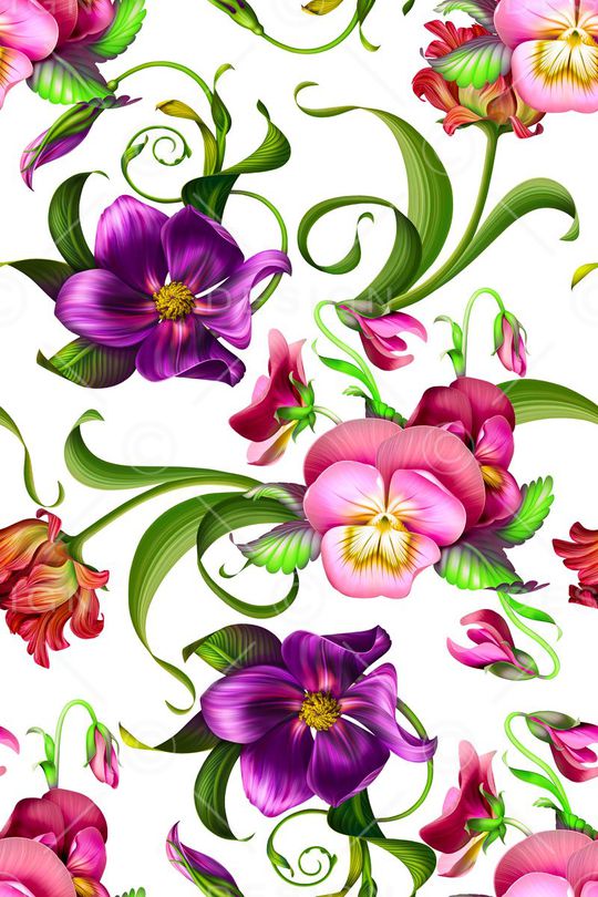 花卉印花华亿平台图片