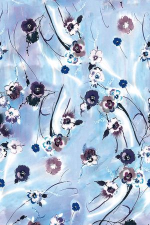 彩色花卉印花华亿平台图片