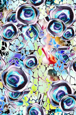 几何炫彩印花华亿平台图片