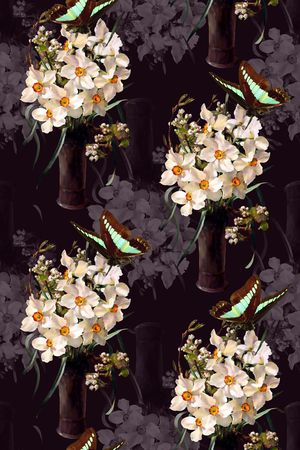 抽象几何清爽梦幻艺术平底立体手绘满版最新高清数码蕾丝民族中国风绣花珠宝肌理时尚潮

流大牌复古欧美风复古风格印花华亿平台图片