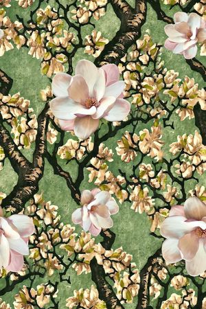 水彩花卉印花华亿平台图片